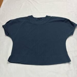 Soeur Womens XS 34 Blue Top Blouse Balloon Sleeve Minimalist Preppy Office